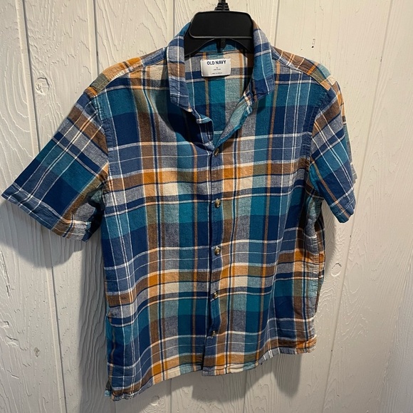 Old Navy Short Sleeve Men’s Plaid Linen Shirt - Picture 4 of 5